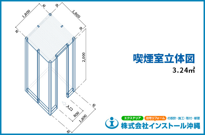 喫煙スペース寸法